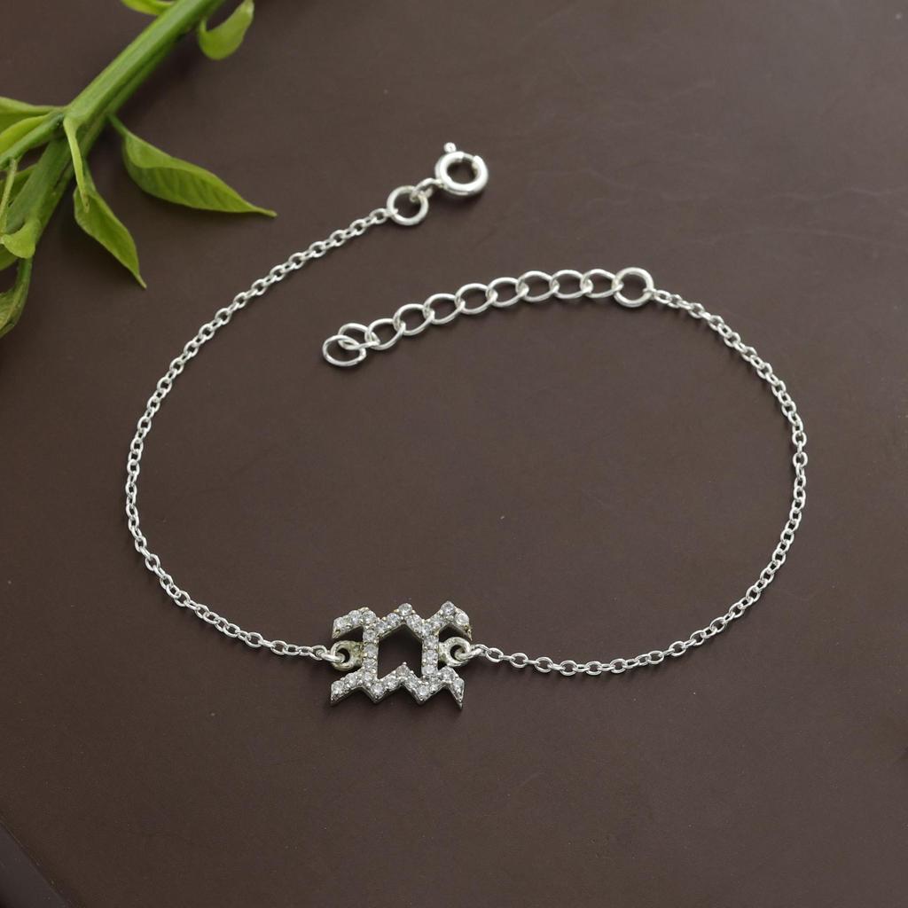 Astrological Zodiac Sign Bracelet, 925 Sterling Silver Handmade Jewelry, Zodiac Jewelry, Women Bracelet