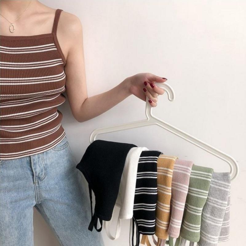 

Летняя новая корейская верхняя одежда, универсальная трикотажная подтяжка, женская облегающая полосатая внутренняя жилетка, топ, тренд One size