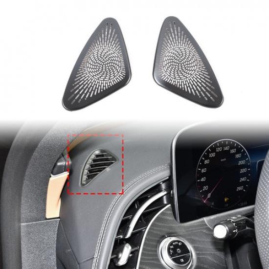Black Steel Dash Air Vent Dust Cover Trim For Mercedes-Benz E-Class 2024