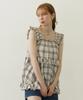 Milkfed Casual Plaid Tiered Off White Women's Top,