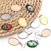6pcs/Lot Oval Stainless Steel Earring Base Oval Cabochon Base Setting Diy Earring Hooks Findings Tray Blank DIY Jewelry Making