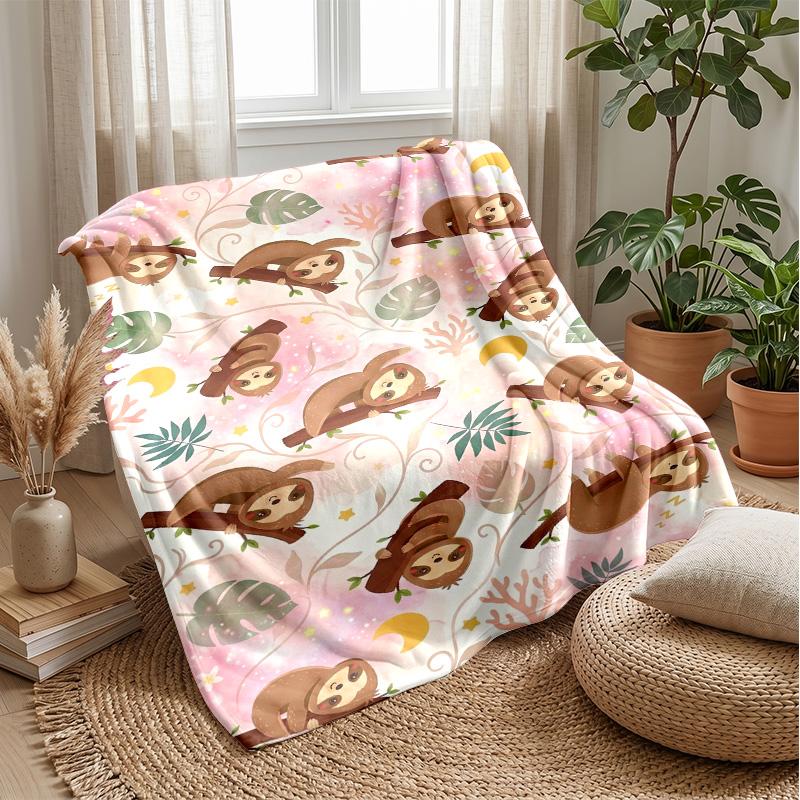 Cute Safari Animals Together blanket Personalized Name Flannel Blanket Soft Cozy Plush Throw for Sofa Bed Lightweight Home Decor