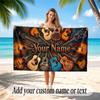 Music Guitar Theme Beach Towel Personalized Custom Name & Text Soft Quick Dry Beach Towel for Swimming Travel