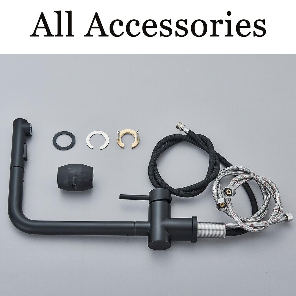 Stainless Steel Pull-Out Kitchen Sink Faucet Mixer Tap With Sprayer Single Handle