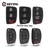 KEYYOU 10X Replacement 3 3+1 4 Buttons Rubber Pad Remote Key Shell For Mistra Hyundai HB20 SANTA FE IX35 IX45 Car Key Cover Case