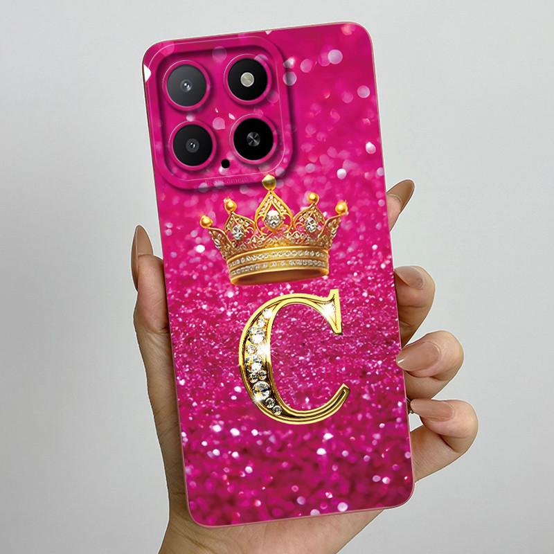 Casing For Honor X5b 2024 Phone Case Crown Letters Silicone Soft Full Protective Back Cover For HonorX5b X 5b+ Plus Coque Fundas