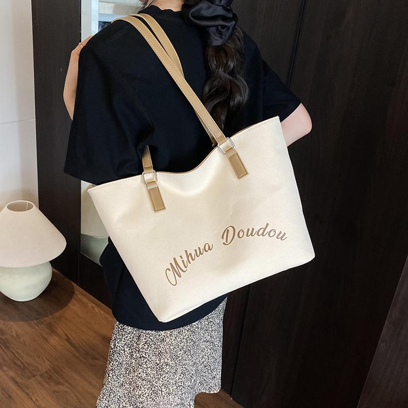 Bag Women's New Student Large Capacity Tote Bag Shoulder Bag Versatile Letter Underarm Bag