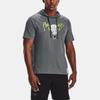 Under Armour Project Rock Johnson Sports Casual Hooded Short Sleeve T-Shirt Men Tops Dark-Grey 1361719-012