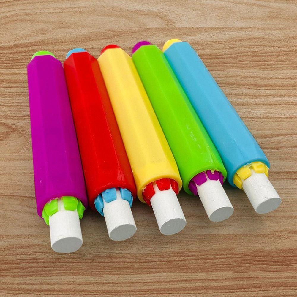 5Pcs/Set Colourful Chalk Holder Dustless Chalk Cover Durable Chalk Clip