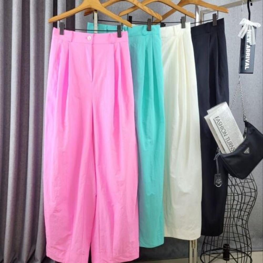 C S In The Room blaCk Label Timo wrInkled pIntuCk baCkbandIng Wide pantS 4Color