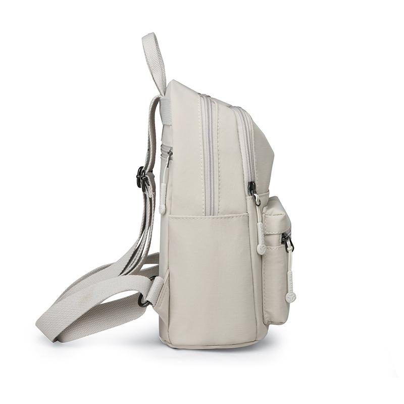 Women's Nylon Backpack Lightweight Solid Color Student Schoolbag