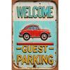 Vintage Metal Sign Parking Guest Wall Decor 20x30 Cm for Garage Bar