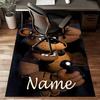 Custom Freddy bear Mat Personalized Name, Polyester Washable Indoor Entryway Rug, Gift for Christmas, Easter, Thanksgiving Day