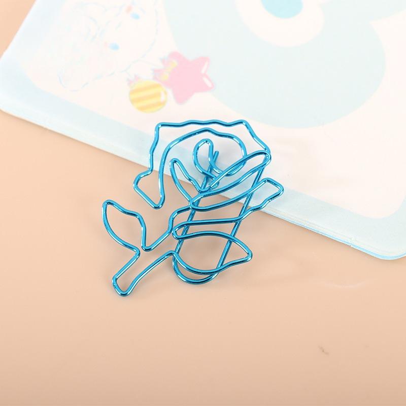 10 sztuk Spinacze do papieru w kształcie róży Kolorowe metalowe spinacze Artykuły biurowe i szkolne Organizowanie dokumentów Metalowe spinacze do rękodzieła Artykuły biurowe