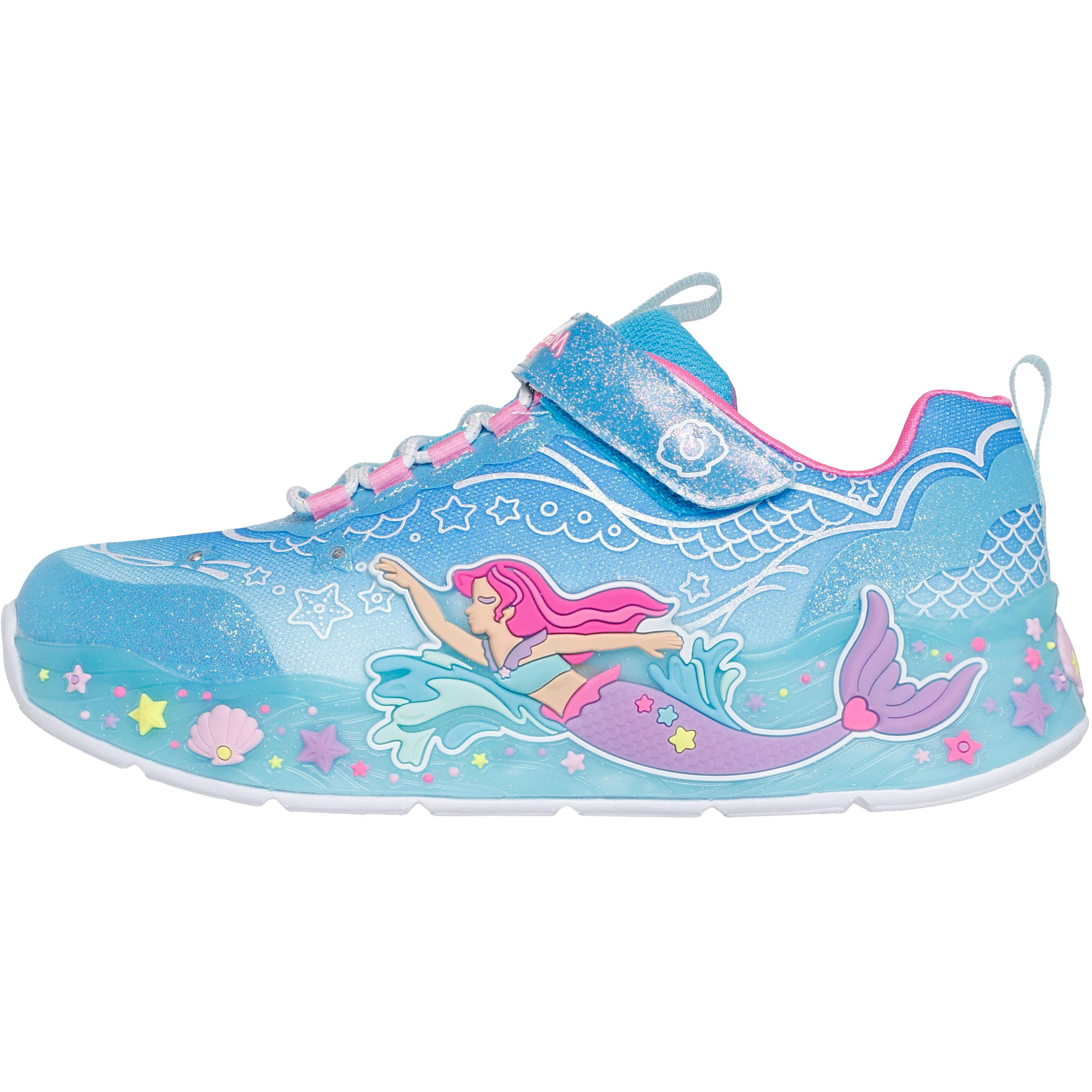 Skechers S-Lights Mermaid Dreams Модные Удобные Нескользящие Прочные Низкие Повседневные Кроссовки Детские Синий 303060L-BLMT 27.5
