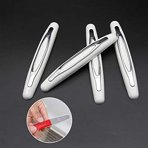 Losuya Car Door Protection Edge Protection Strip Bumper Guard Anti-Collision Protector 4 Rubbers for Universal Car (Silver)