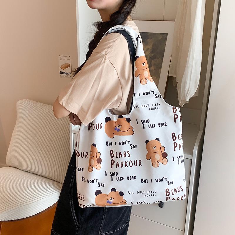 

Плюшевая сумка-тоут в корейском стиле 2025 года - Большая вместимость, студенческая сумка для поездок на работу