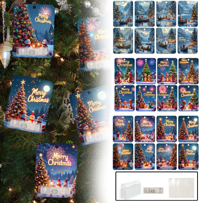 Christmas Money Holder Featuring Beautiful Tree Pattern Perfect For Gift Wrapping