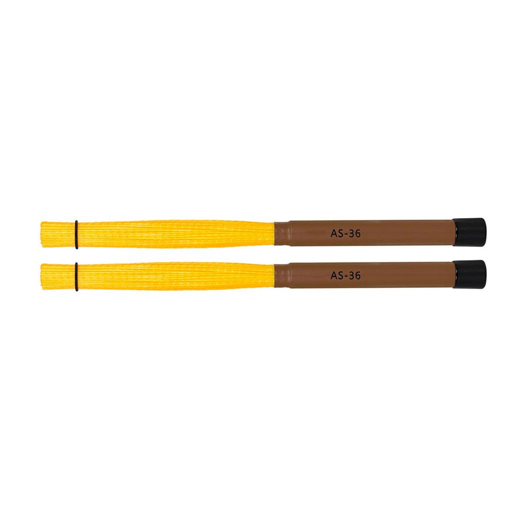 1Pair Rods Drum Brushes with Comfortable Handle Percussion Drum Brushes Dowels Nylon Drum Sticks Brush Smooth Grip