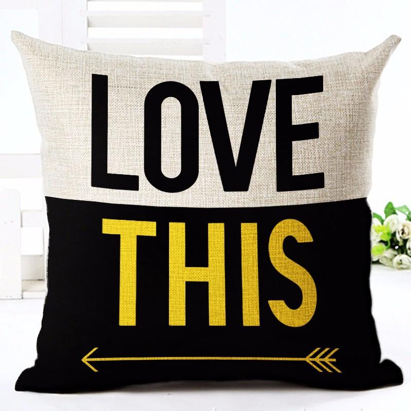 

Черно-белые наволочки с буквами и линиями для дивана, декоративные наволочки из хлопка и льна, 45*45 см, Cojines