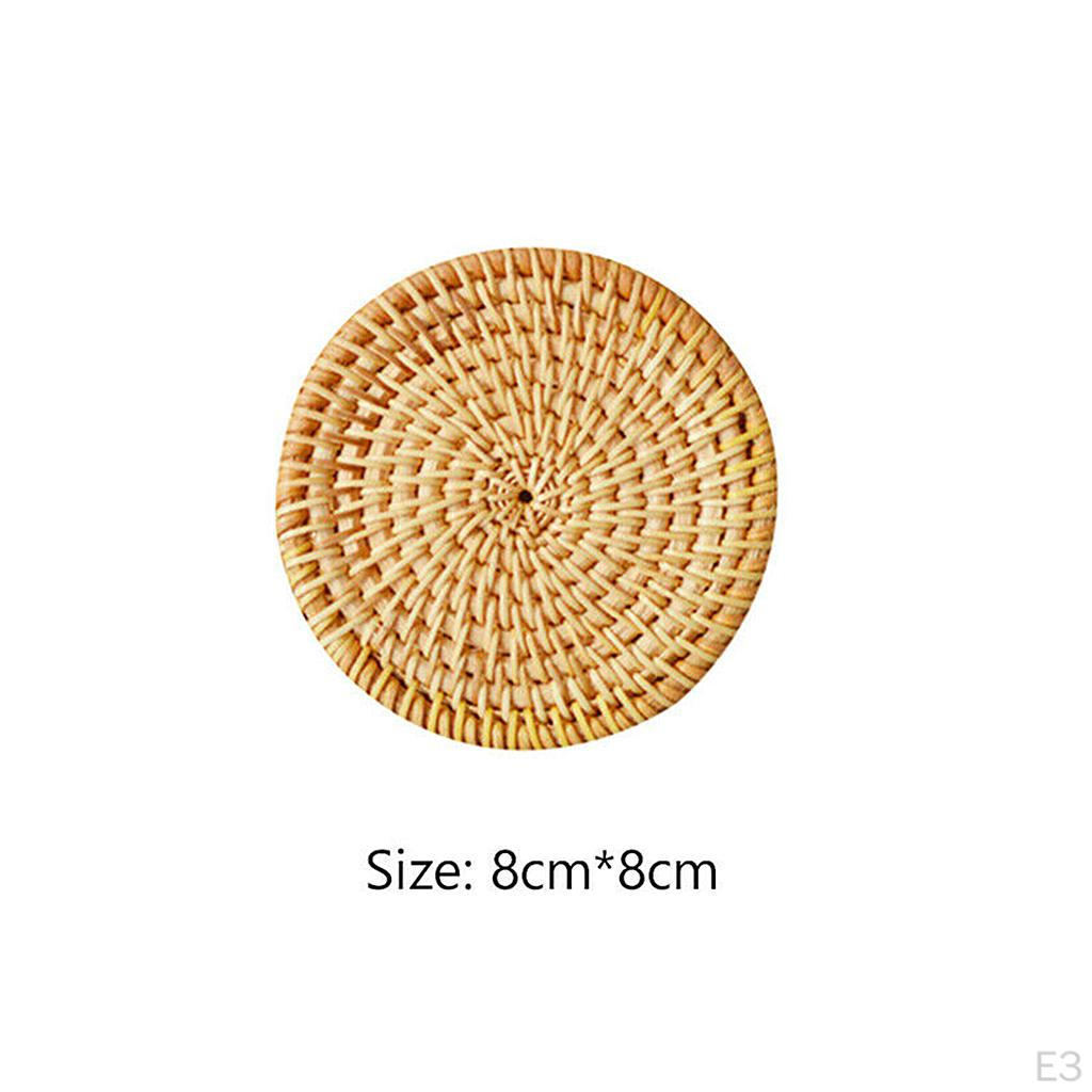 Insulation Round Coaster Hand Woven Rattan Placemat Tableware Mat