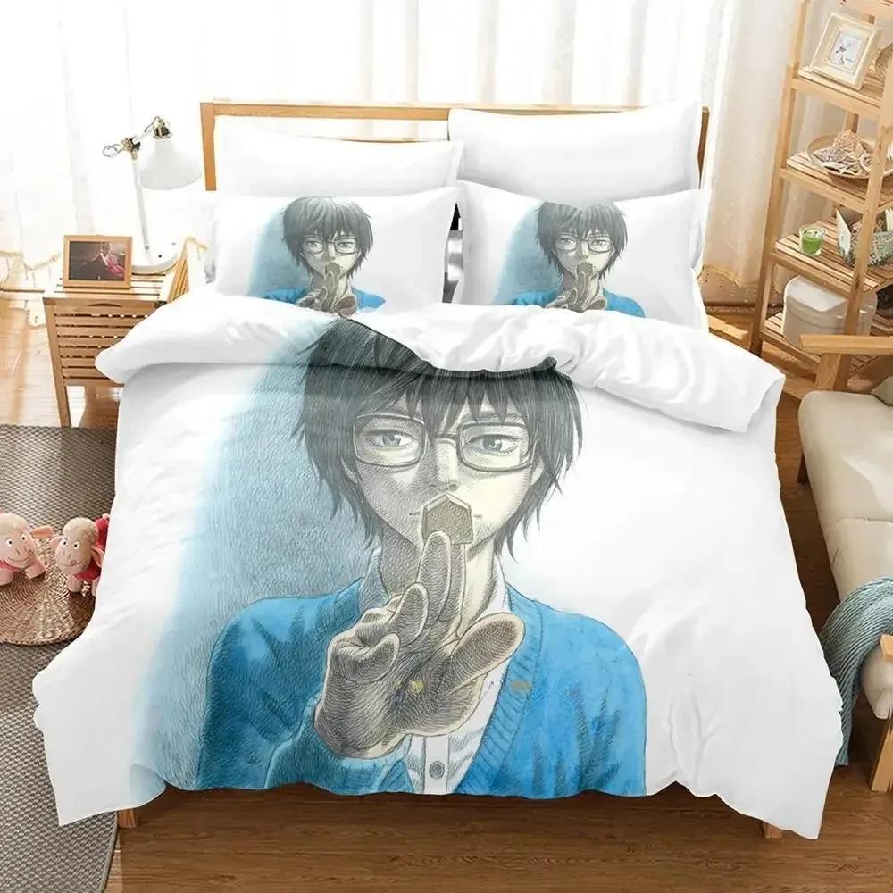 March Comes In Like A Lion Beding Set Carton Anime Thre-piece Set Adult People Kid Bedrom Duvetcover Sets Kawai High-End Premium Beding Set