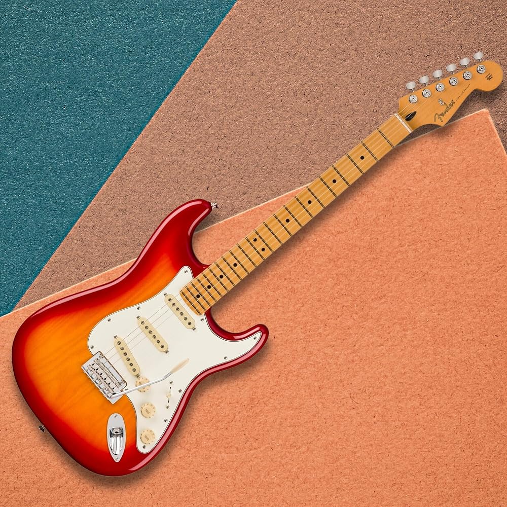 Fender Player II Stratocaster® Electric Guitar, Maple Fingerboard, Aged Cherry Burst, with Soft Case