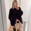 Women's European & American Street Fashion Multi-color Semi-high Neck Knitted Sweater Coat