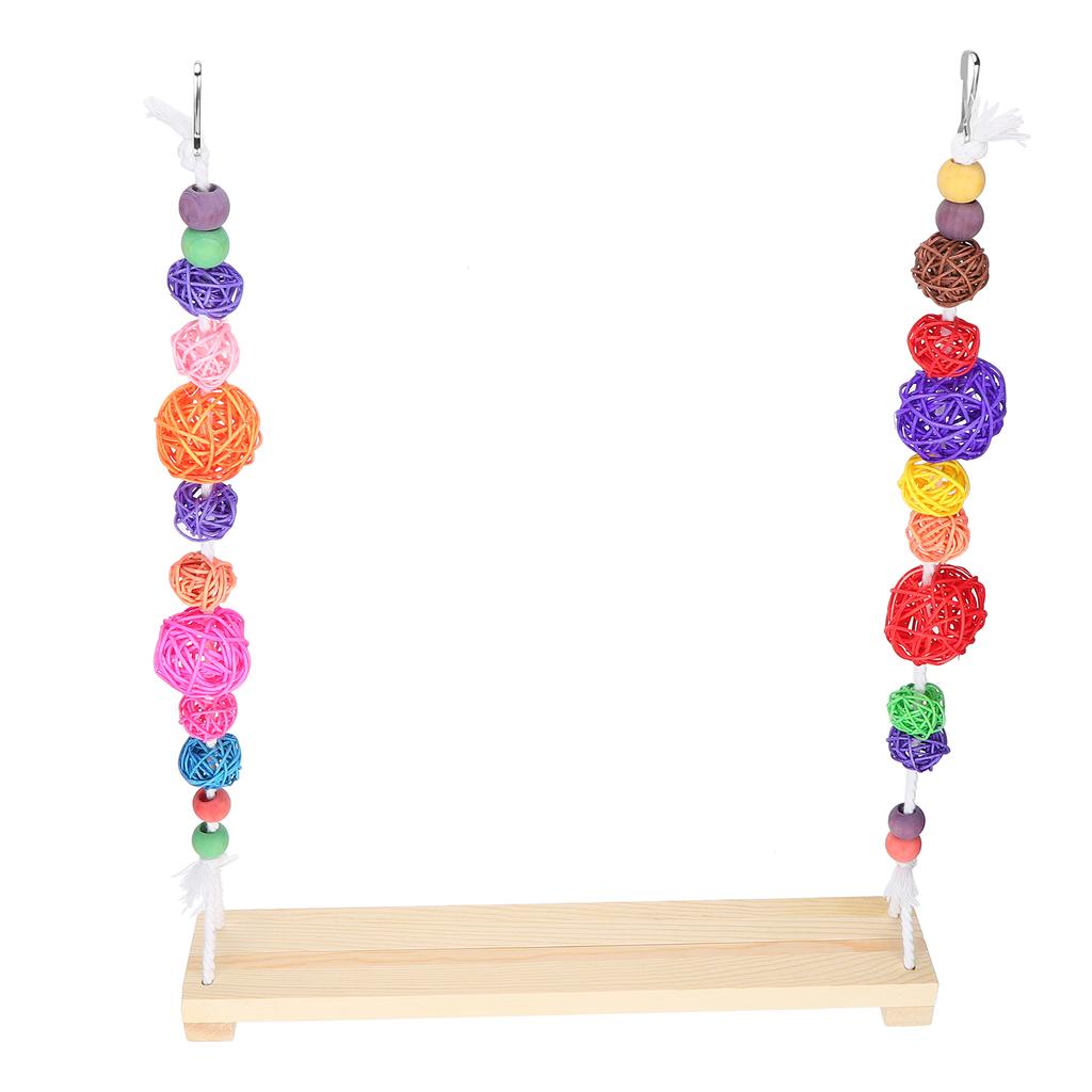 Chicken Swing Toy Suspensible Wooden Chicken Perch Pet Swing Toy Durable Flat Bar