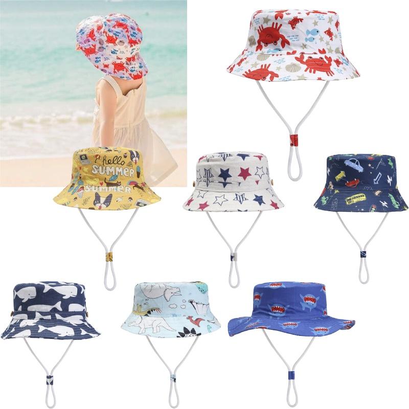 Kids' Sun-blocking Fisherman's Hat With Adorable Cartoon Print, Suitable For All Seasons, By Yuhua
