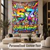 Graffiti (14) Theme Custom Tapestry Personalized Custom Name Text Wall Hanging Tapestry Home Decor Background Cloth