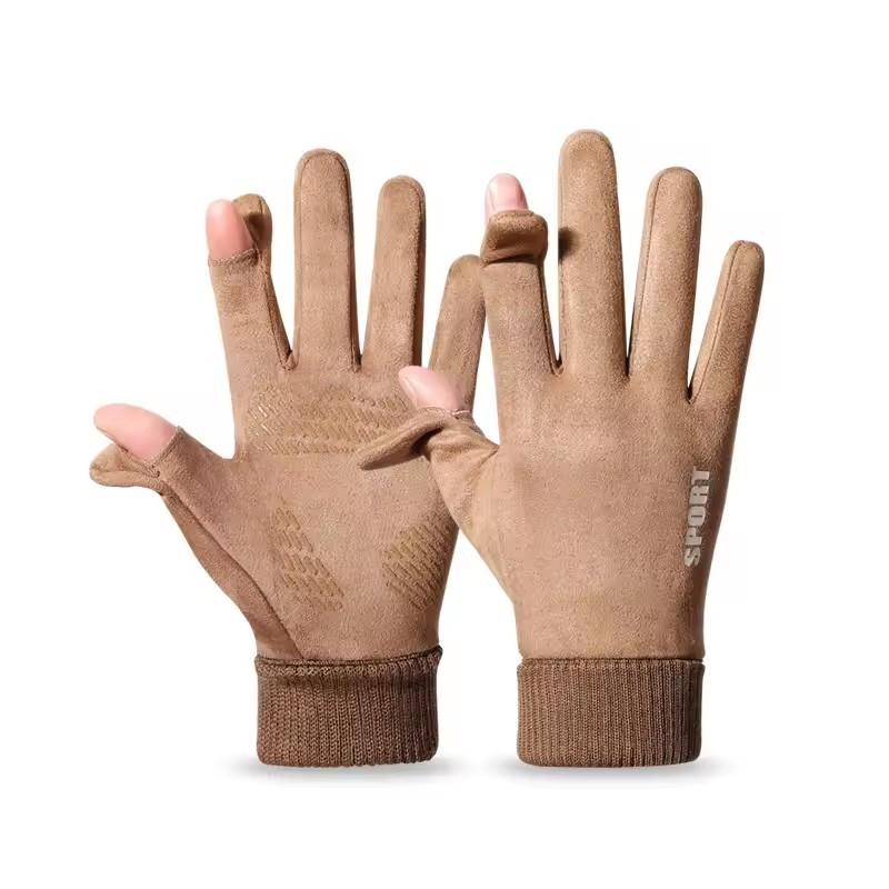 

Winter Cycling Motorcycle Riding Gloves Windproof Thickened Warm All Finger Gloves Touch Screen Anti-skid Skiing Equipment хаки