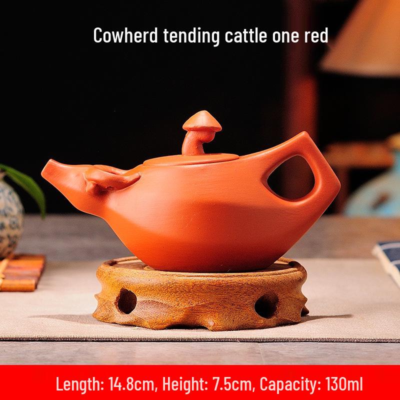 Purple Clay Zhu Ni Ceramic Kung Fu Teapot with Filter - Small Household Tea Maker Set