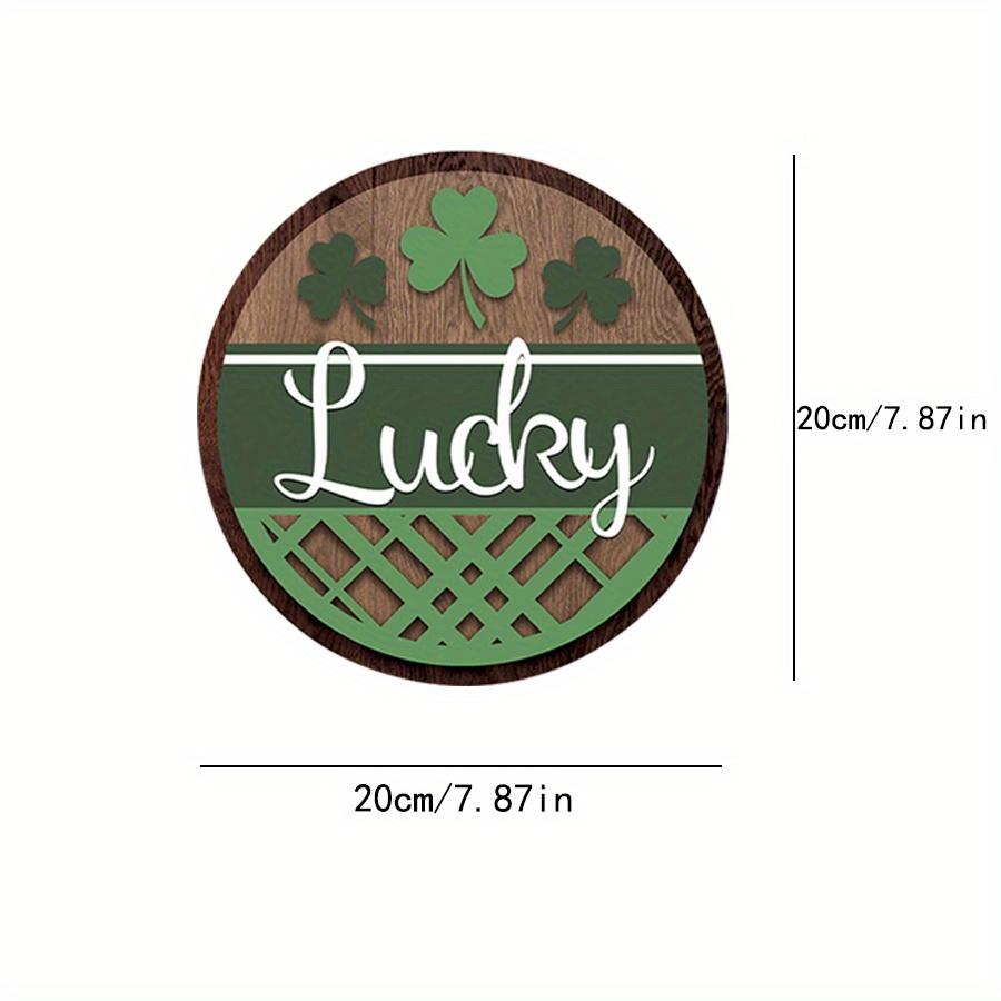 2D Flat 20cm happy st.patrick's day Lucky Wooden Wall Hanging Decor - car balloon Universal Holiday Wooden Pendant, Home Decoration Welcome Sign Party