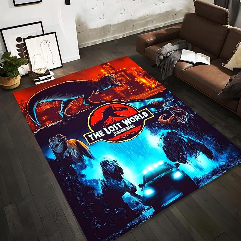 

The Lost World Jurassic Park Dinosaur Carpet - Movie Theme Rug Suitable for use as an anti-slip for living room bedroom sofas 40x60cm( 15x23in )