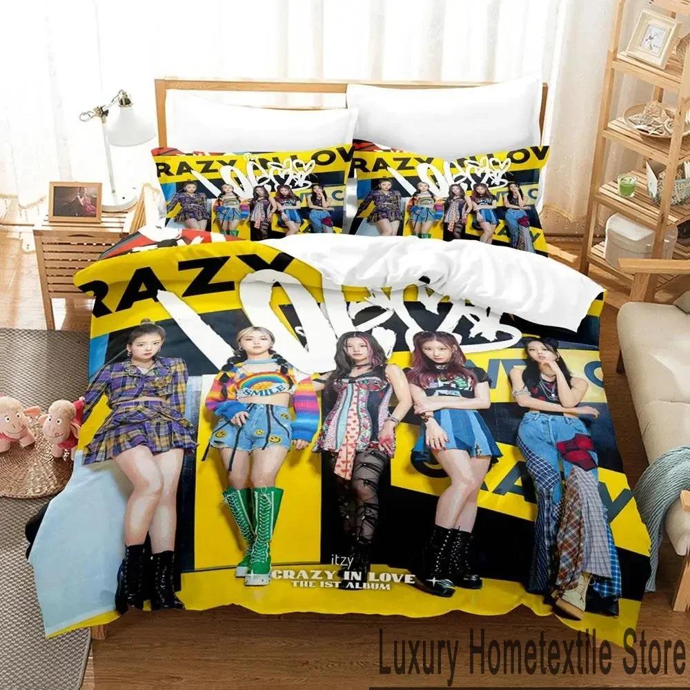 3D Print Korea ITZY LOCO Bedding Set Duvet Cover Bed Set Quilt Cover Pillowcase Comforter king Queen Size Boys Adult Bedding Set