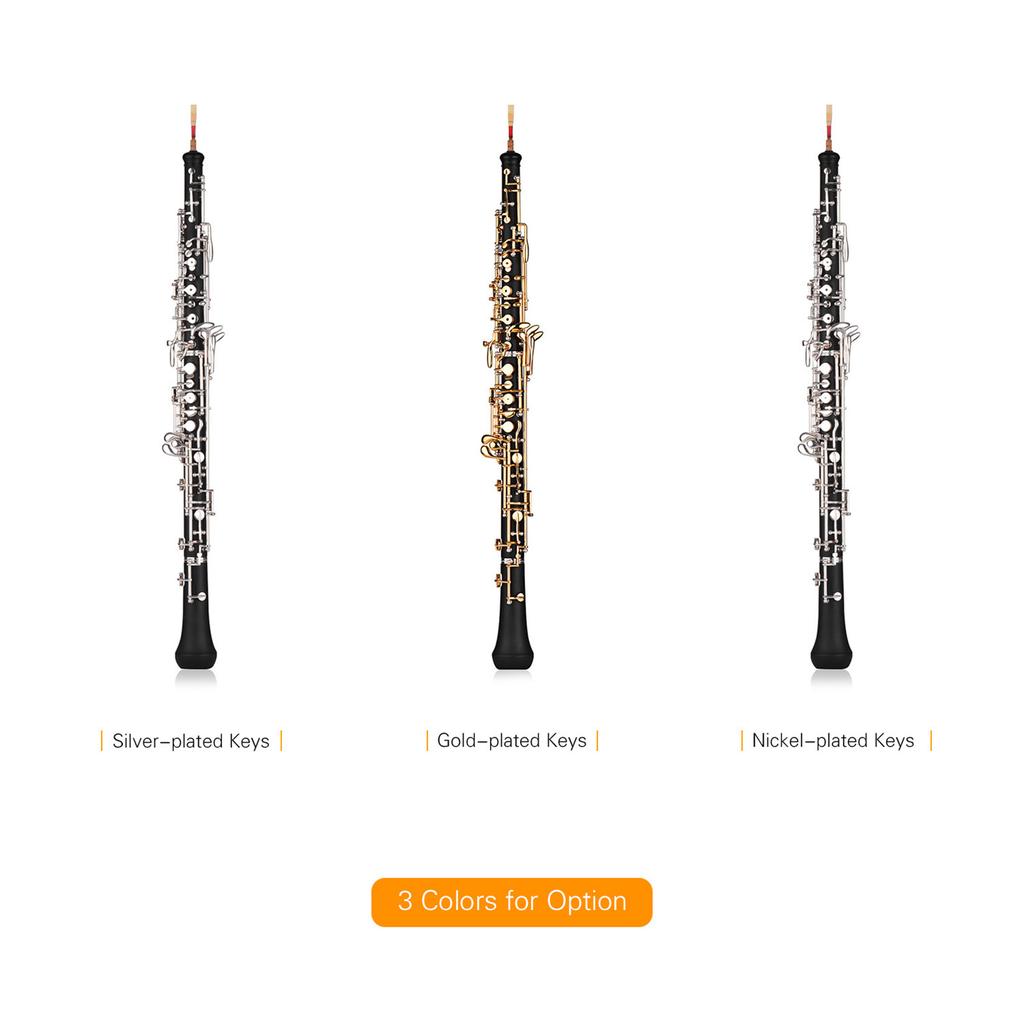 Professionelle Oboe C-Taste, halbautomatisches Holzblasinstrument mit Oboe, rein vergoldete Tasten