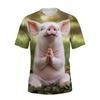 3D Print Men's Funny Flying Pig Graphic T-Shirt Clothes Summer Short Sleeve Cute Pig Casual T Shirts Top Men Novelty Kids Tshirt
