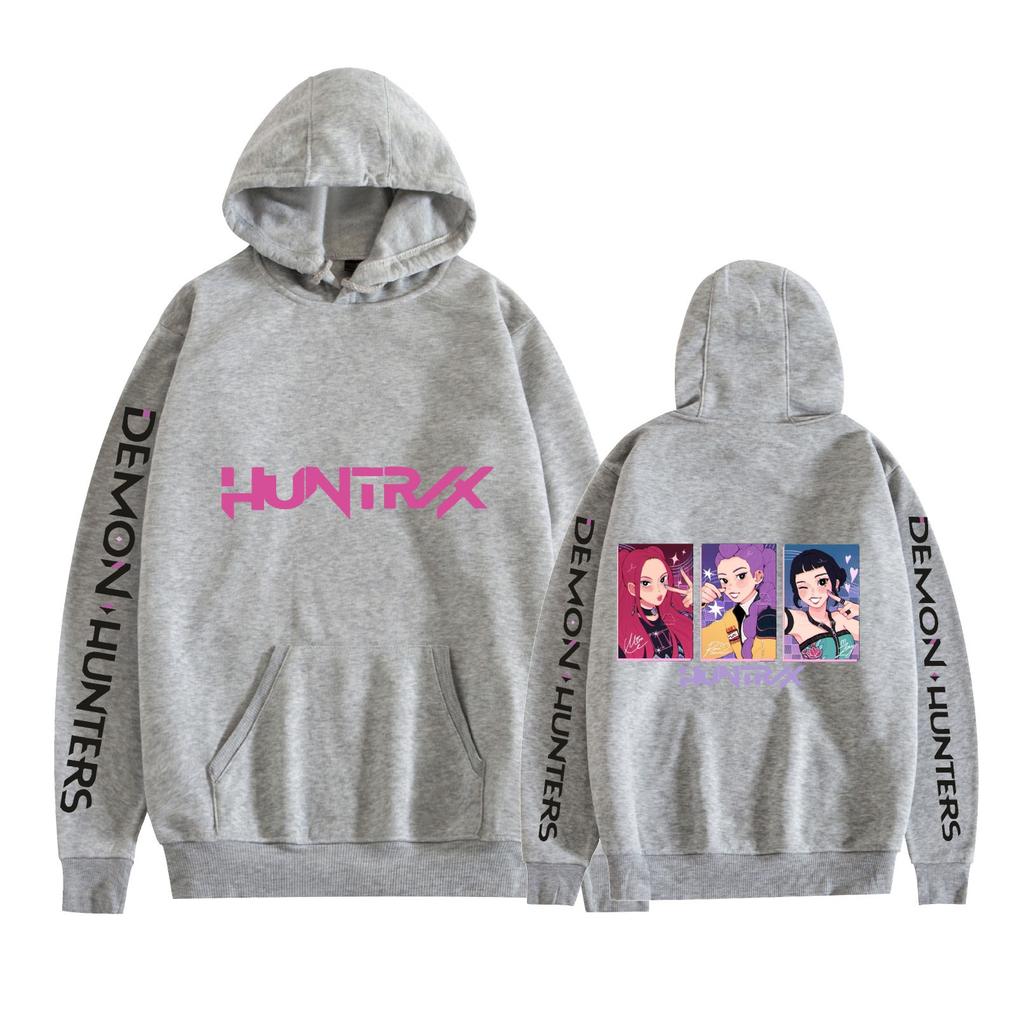 KPop Demon Hunters Anime Hoodies Graphic Printed Sweatshirts Casual Long Sleeve Tops for Men Women