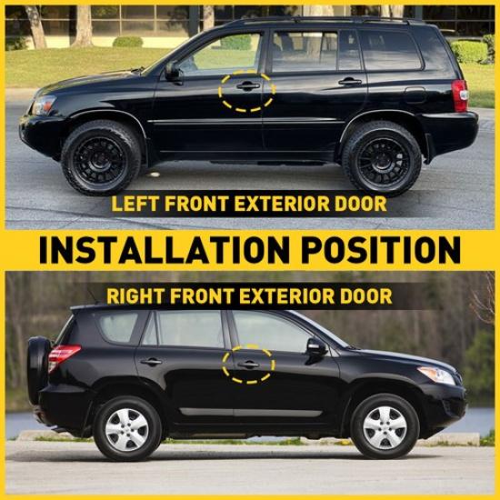 Outer Exterior Outside Door Handle Primed Black Fornt Left & Right 2x For Toyota