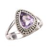 Natural Pink Amethyst Gemstone Handmade 925 Solid Silver Jewelry Ring S.7.5 A8f04