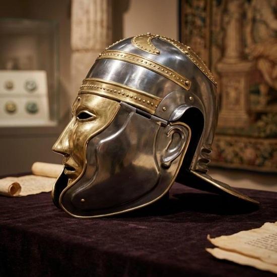 Maschera Imperiale Romana Medievale in Ottone Fatta a Mano Elmo da Cavalleria. per accessorio Cosplay