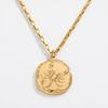 JOOLIM High End 18k PVD Gold Plated Stainless Steel  Cast Round Coin Sign Zodiac  Horoscope Necklace