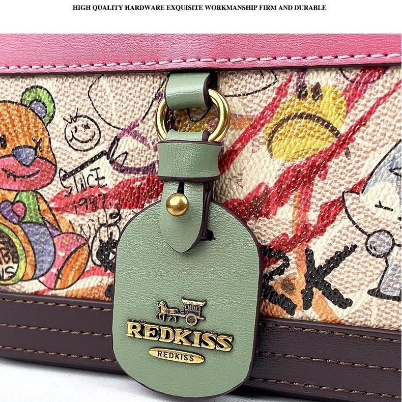 Popular graffiti color blocking box bucket bag, high-end and niche handbag, single shoulder crossbody women's small bag