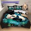 3pcs Moonlit Night Panda Bedding Set - Includes Quilt Cover and Pillowcases, Suitable for All Seasons, Machine Washable - Ideal Gift for Fam