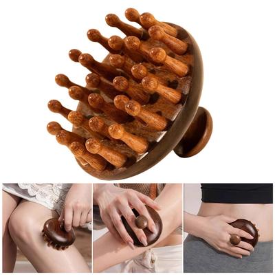 Holz-Kopfhautmassagegerät Bürste Tragbar Haarwuchs Kopf Entspannung Massagegerät Männer Frauen Nasses Trockenes Haar Kopfhautpflege Peeling Gua Sha Bürste