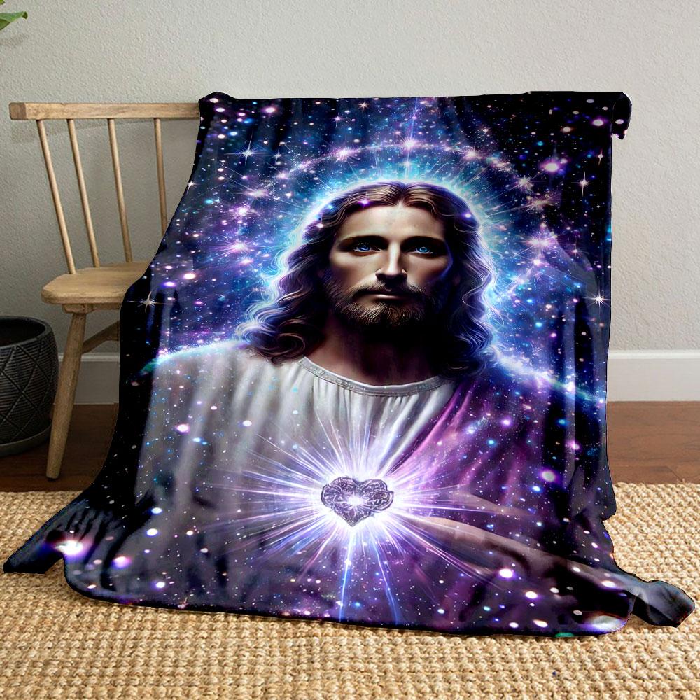 

Jesus Starry Sacred Heart Blanket Printed Blanket for Living Room Bed Couch lunch break Soft Cozy Blanket for Friend s festival Gift 80cm x 120cm