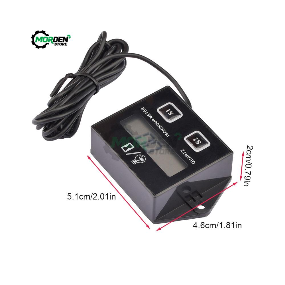 Digital LCD Display Engine Tach Hour Meter Tachometer Gauge Engine RPM Motorcycle Motor Stroke Engine Car Boat Accessories