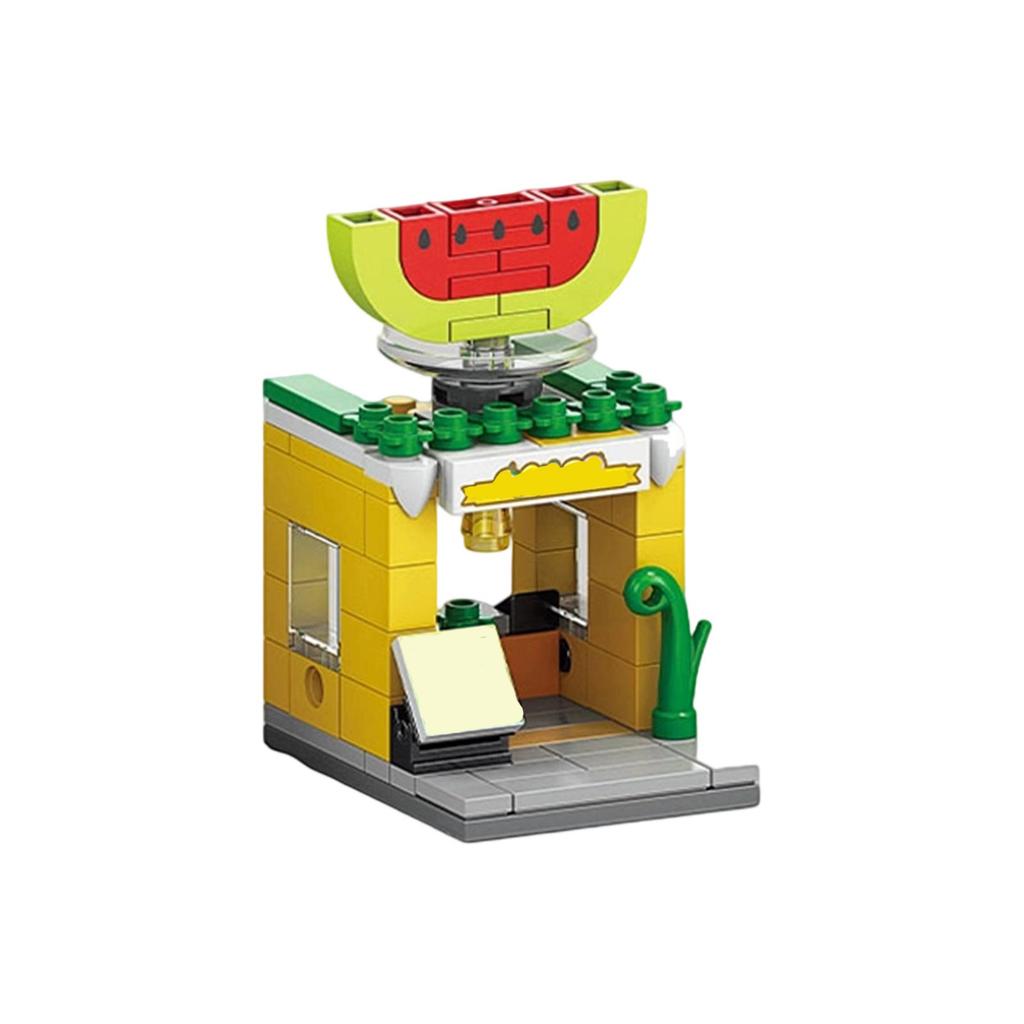 Children's Small  Street View Building , City Building Models Compatible With Puzzle Assembly, Boys' And Girls' Toys