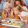 Professional Acrylic Dessert Container With Lid For Transporting Treats Cake Tray Rectangular Food Display Case